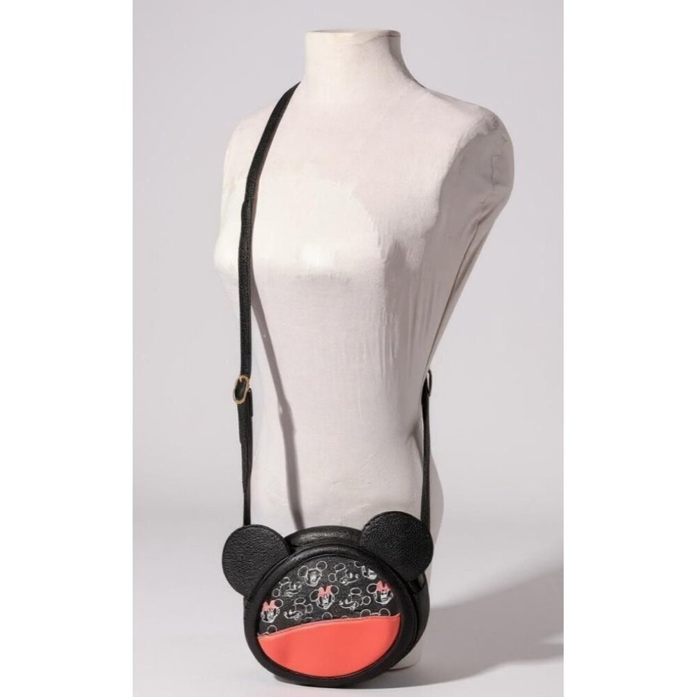 Disney Mickey Mouse Crossbody Bag By Danielle Nicole Faux Leather Black & Red